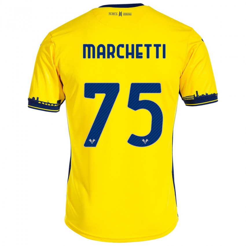 Enfant Maillot Nicolò Marchetti #75 Jaune Tenues Extérieur 2023/24 T-Shirt Suisse