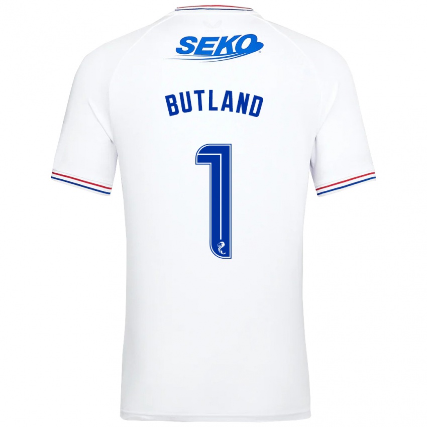 Enfant Maillot Jack Butland #1 Blanc Tenues Extérieur 2023/24 T-Shirt Suisse