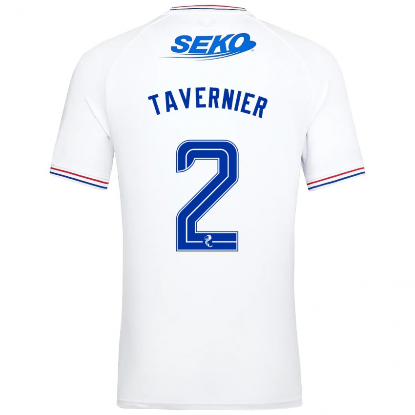 Enfant Maillot James Tavernier #2 Blanc Tenues Extérieur 2023/24 T-Shirt Suisse