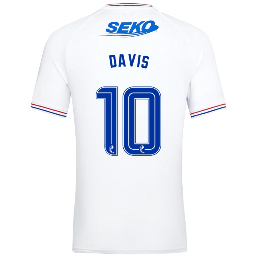 Enfant Maillot Steven Davis #10 Blanc Tenues Extérieur 2023/24 T-Shirt Suisse
