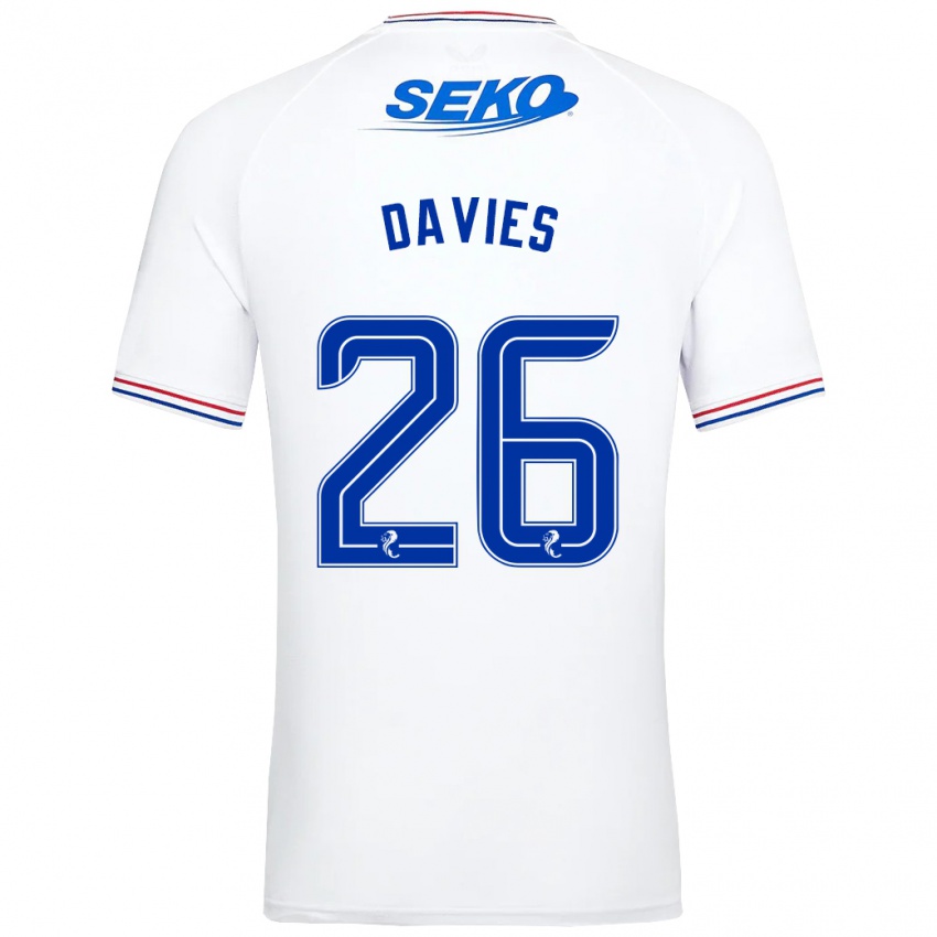 Kinder Ben Davies #26 Weiß Auswärtstrikot Trikot 2023/24 T-Shirt Schweiz