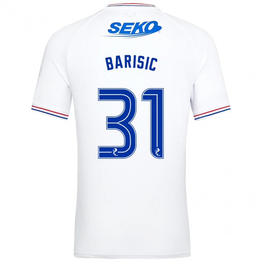 Kinder Borna Barisic #31 Weiß Auswärtstrikot Trikot 2023/24 T-Shirt Schweiz