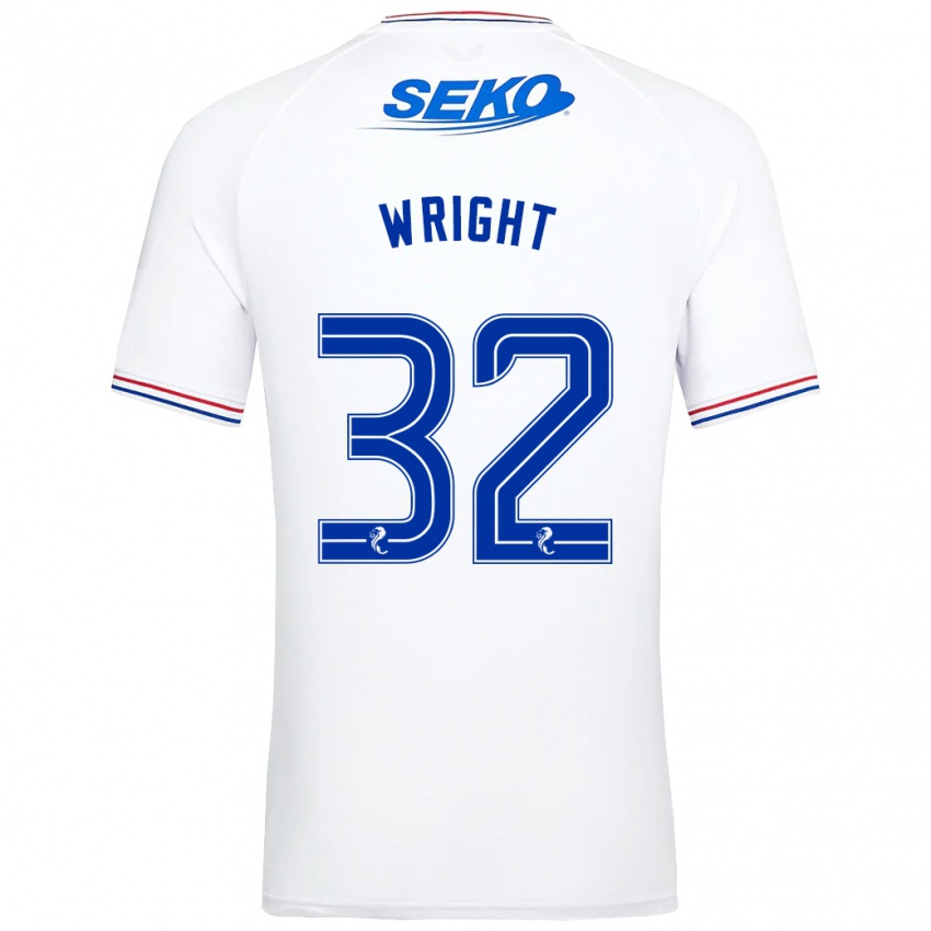 Enfant Maillot Kieran Wright #32 Blanc Tenues Extérieur 2023/24 T-Shirt Suisse
