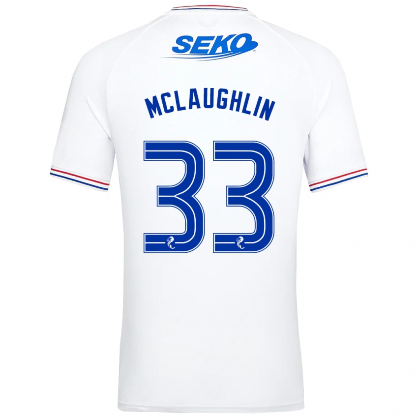 Enfant Maillot Jon Mclaughlin #33 Blanc Tenues Extérieur 2023/24 T-Shirt Suisse