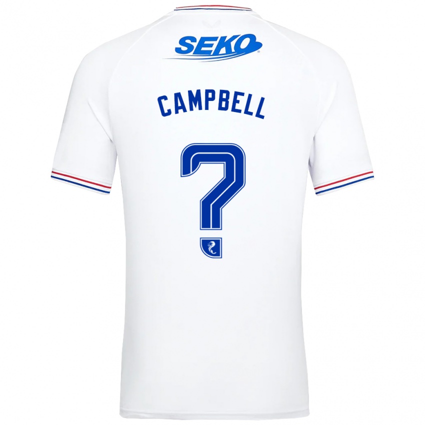 Enfant Maillot Connor Campbell #0 Blanc Tenues Extérieur 2023/24 T-Shirt Suisse