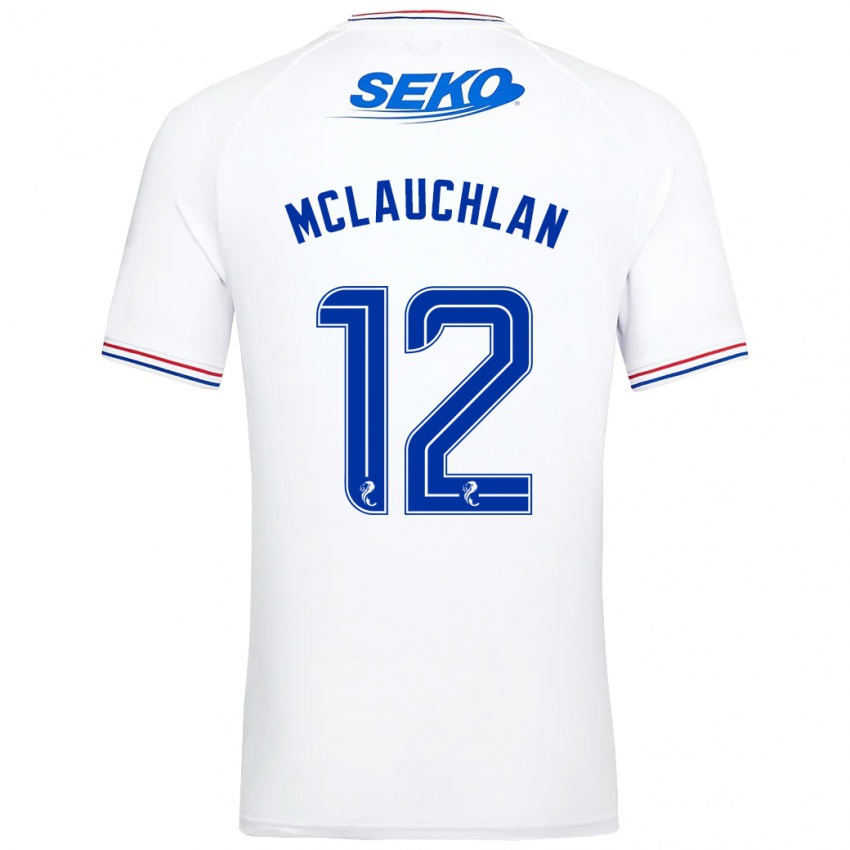 Enfant Maillot Rachel Mclauchlan #12 Blanc Tenues Extérieur 2023/24 T-Shirt Suisse