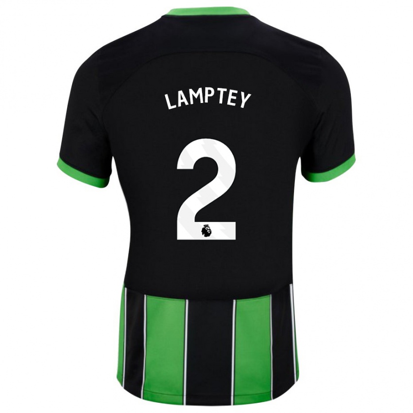 Enfant Maillot Tariq Lamptey #2 Vert Noir Tenues Extérieur 2023/24 T-Shirt Suisse