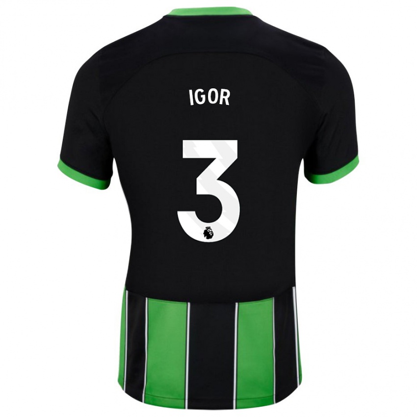 Enfant Maillot Igor #3 Vert Noir Tenues Extérieur 2023/24 T-Shirt Suisse