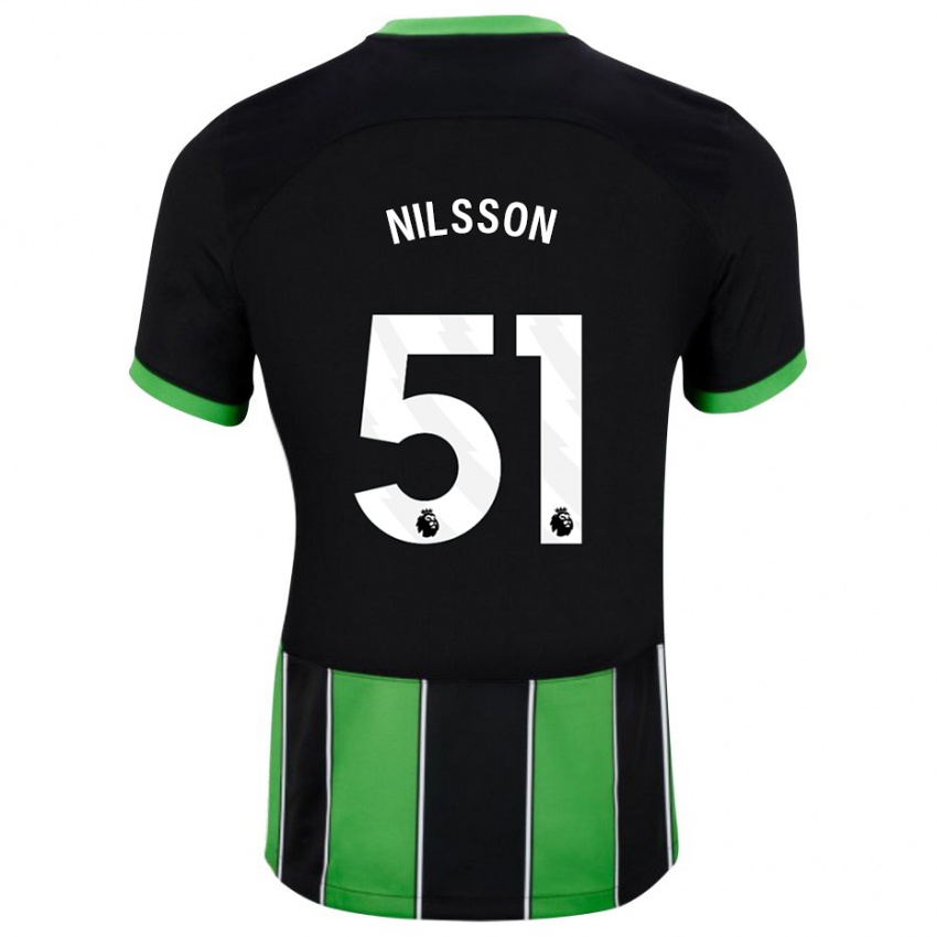 Enfant Maillot Casper Nilsson #51 Vert Noir Tenues Extérieur 2023/24 T-Shirt Suisse