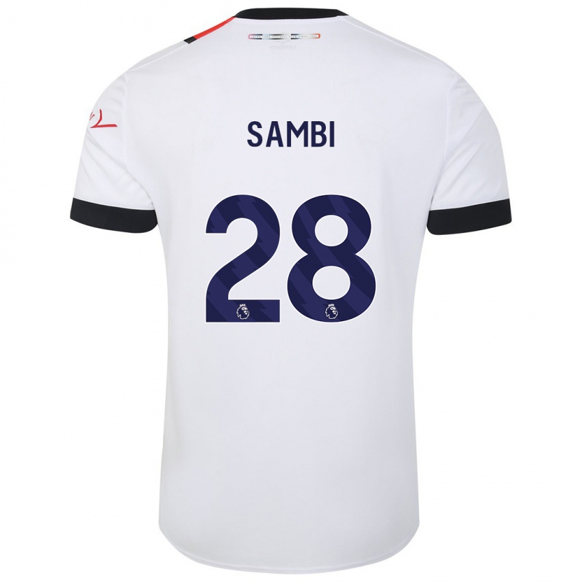 Enfant Maillot Albert Sambi Lokonga #28 Blanc Tenues Extérieur 2023/24 T-Shirt Suisse