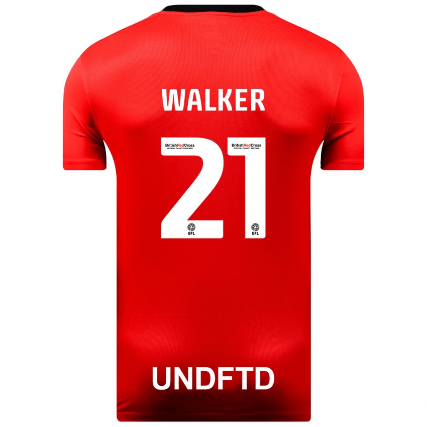 Kinder Claudia Walker #21 Rot Auswärtstrikot Trikot 2023/24 T-Shirt Schweiz