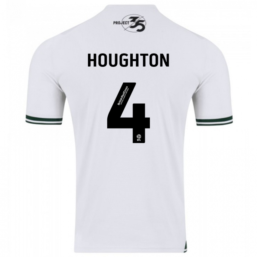 Enfant Maillot Jordan Houghton #4 Blanc Tenues Extérieur 2023/24 T-Shirt Suisse