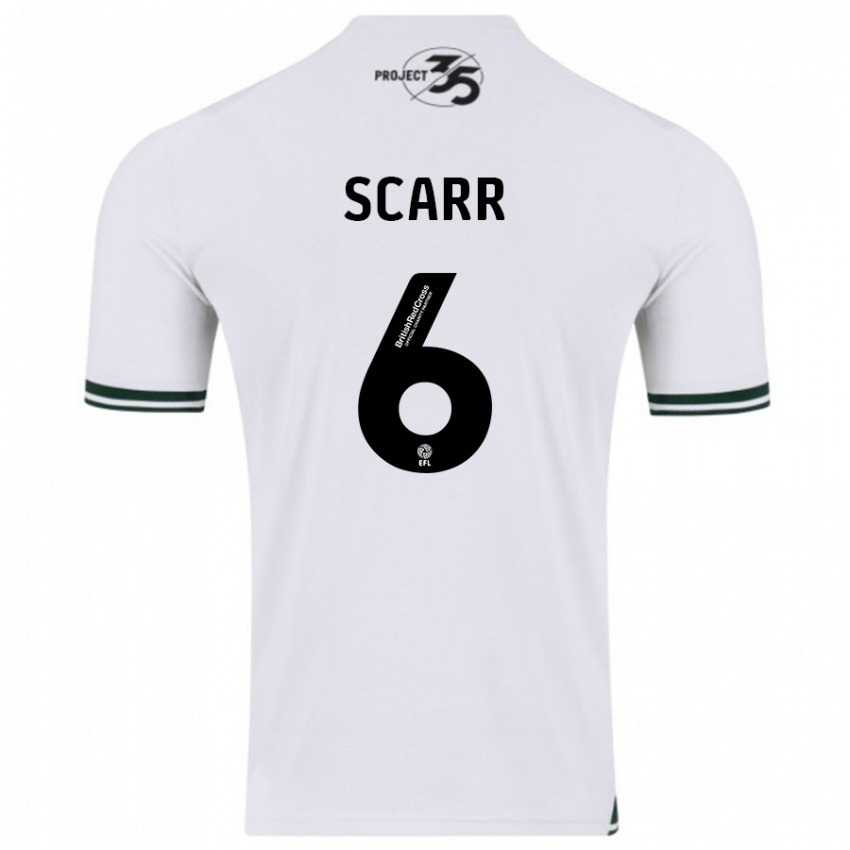 Enfant Maillot Dan Scarr #6 Blanc Tenues Extérieur 2023/24 T-Shirt Suisse