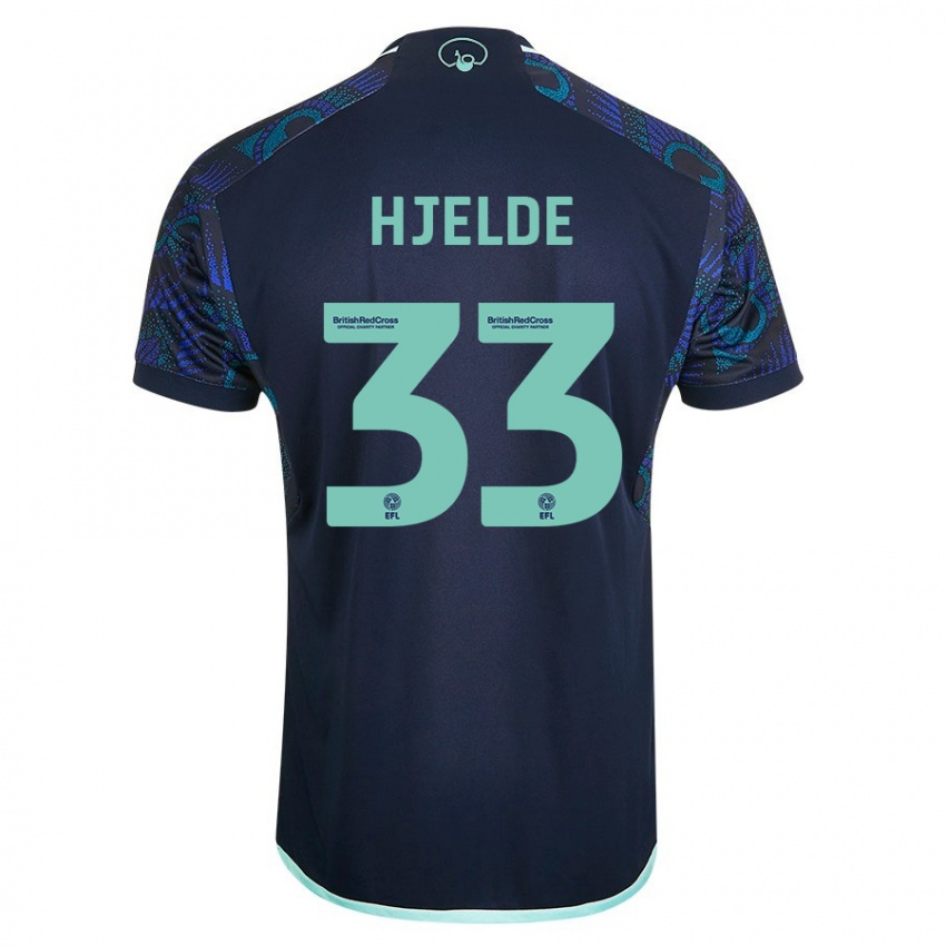 Enfant Maillot Leo Fuhr Hjelde #33 Bleu Tenues Extérieur 2023/24 T-Shirt Suisse