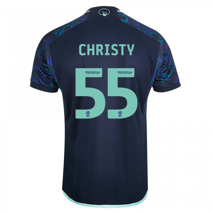 Kinder Harry Christy #55 Blau Auswärtstrikot Trikot 2023/24 T-Shirt Schweiz