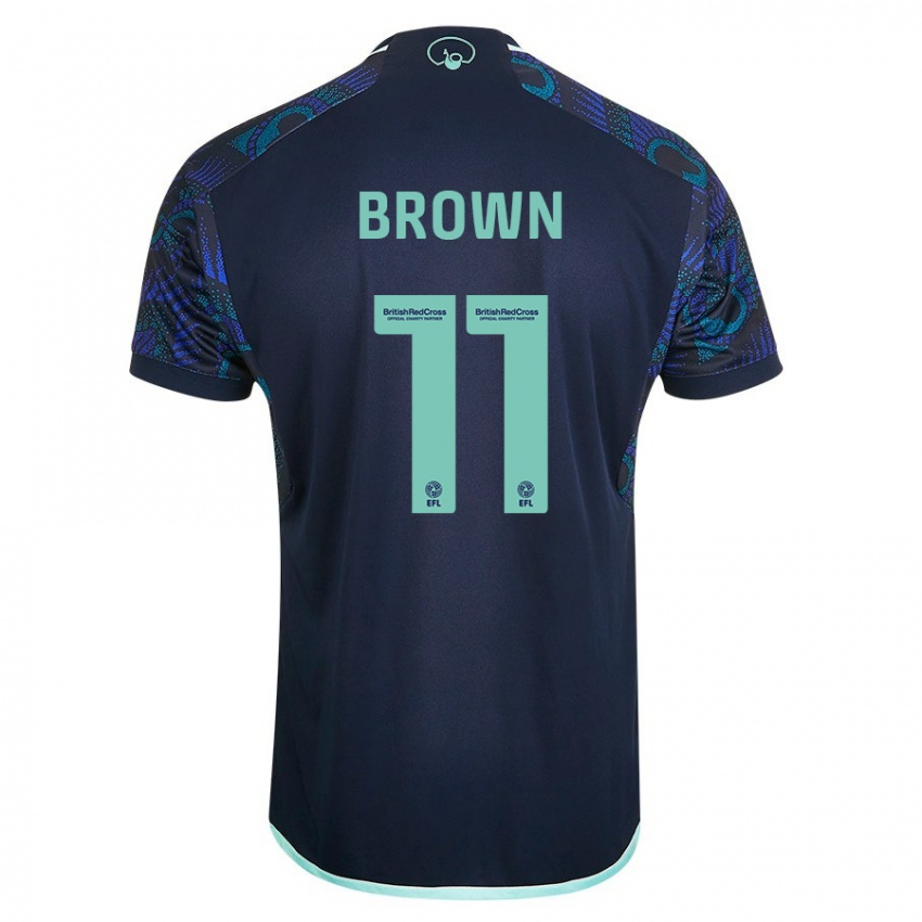 Enfant Maillot Abbie Brown #11 Bleu Tenues Extérieur 2023/24 T-Shirt Suisse