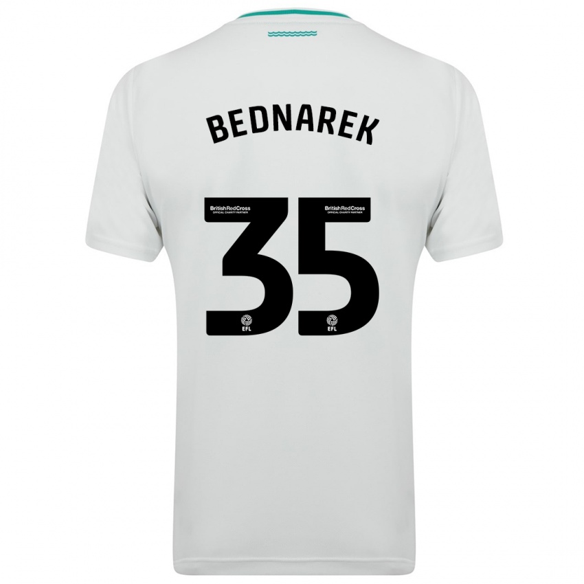 Kinder Jan Bednarek #35 Weiß Auswärtstrikot Trikot 2023/24 T-Shirt Schweiz