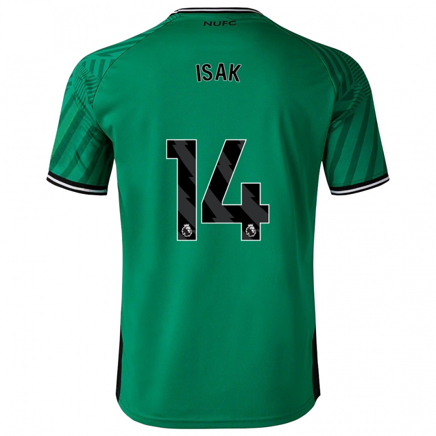 Enfant Maillot Alexander Isak #14 Vert Tenues Extérieur 2023/24 T-Shirt Suisse