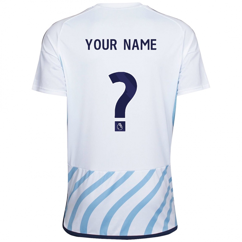 Enfant Maillot Votre Nom #0 Blanc Bleu Tenues Extérieur 2023/24 T-Shirt Suisse