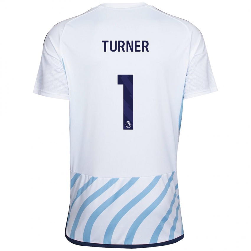 Enfant Maillot Matt Turner #1 Blanc Bleu Tenues Extérieur 2023/24 T-Shirt Suisse