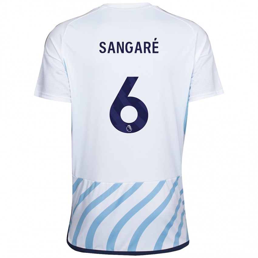 Enfant Maillot Ibrahim Sangare #6 Blanc Bleu Tenues Extérieur 2023/24 T-Shirt Suisse