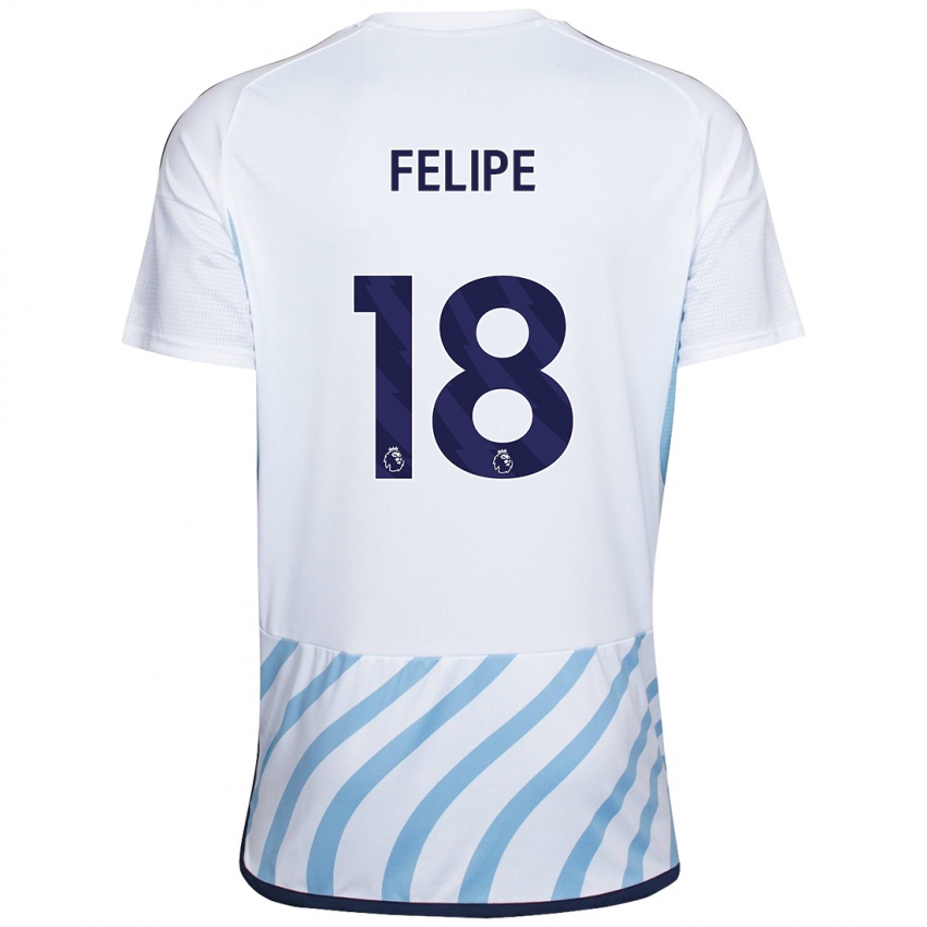 Enfant Maillot Felipe #18 Blanc Bleu Tenues Extérieur 2023/24 T-Shirt Suisse