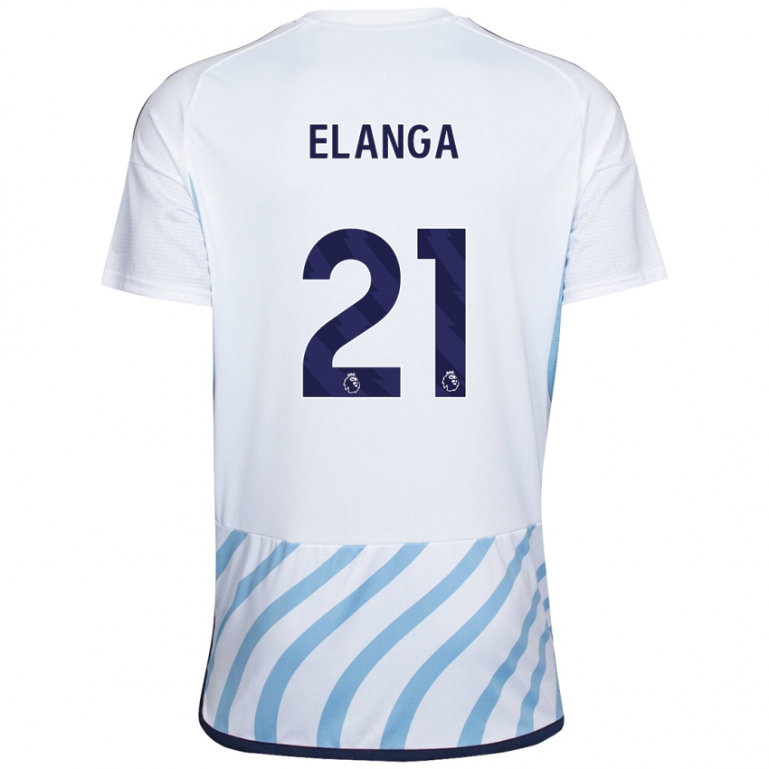 Enfant Maillot Anthony Elanga #21 Blanc Bleu Tenues Extérieur 2023/24 T-Shirt Suisse