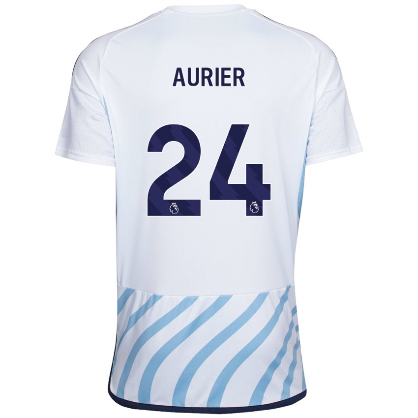 Enfant Maillot Serge Aurier #24 Blanc Bleu Tenues Extérieur 2023/24 T-Shirt Suisse