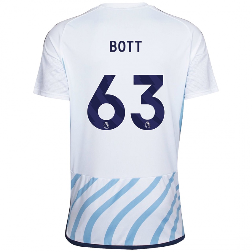 Enfant Maillot Aaron Bott #63 Blanc Bleu Tenues Extérieur 2023/24 T-Shirt Suisse