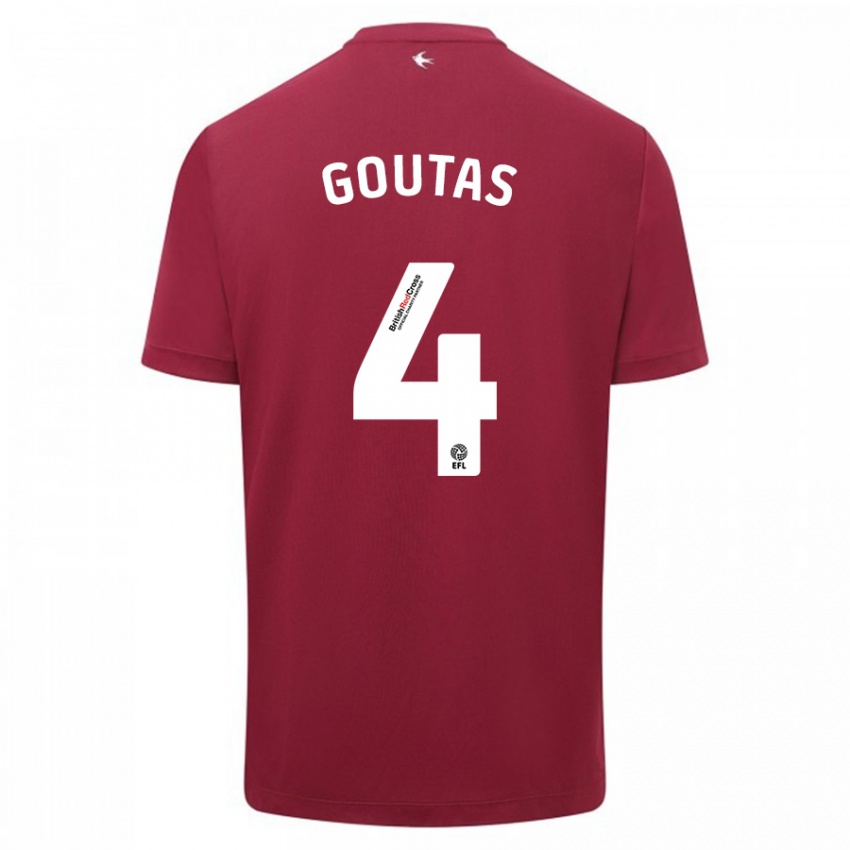Enfant Maillot Dimitrios Goutas #4 Rouge Tenues Extérieur 2023/24 T-Shirt Suisse
