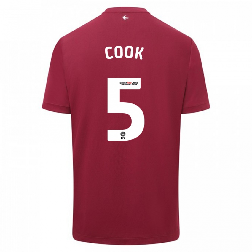 Enfant Maillot Freddie Cook #5 Rouge Tenues Extérieur 2023/24 T-Shirt Suisse