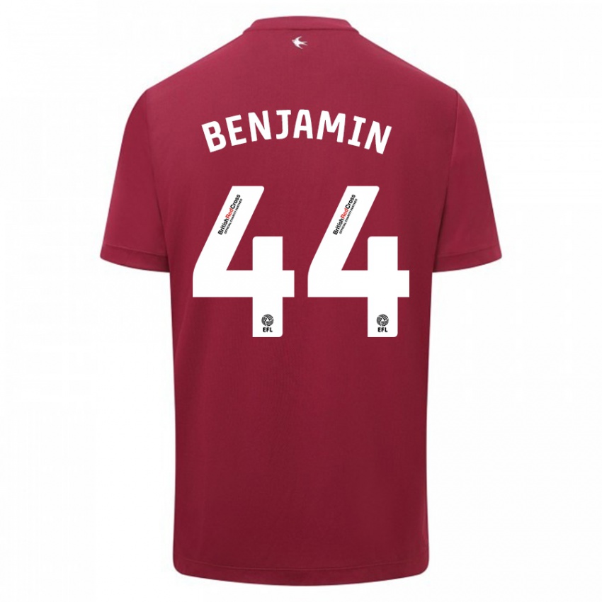 Enfant Maillot Xavier Benjamin #44 Rouge Tenues Extérieur 2023/24 T-Shirt Suisse