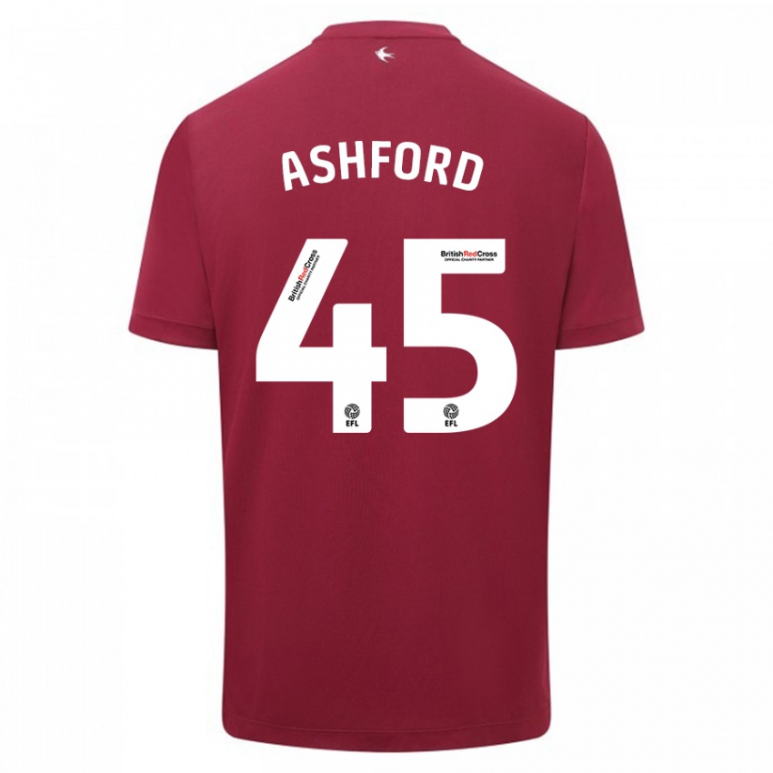 Enfant Maillot Cian Ashford #45 Rouge Tenues Extérieur 2023/24 T-Shirt Suisse