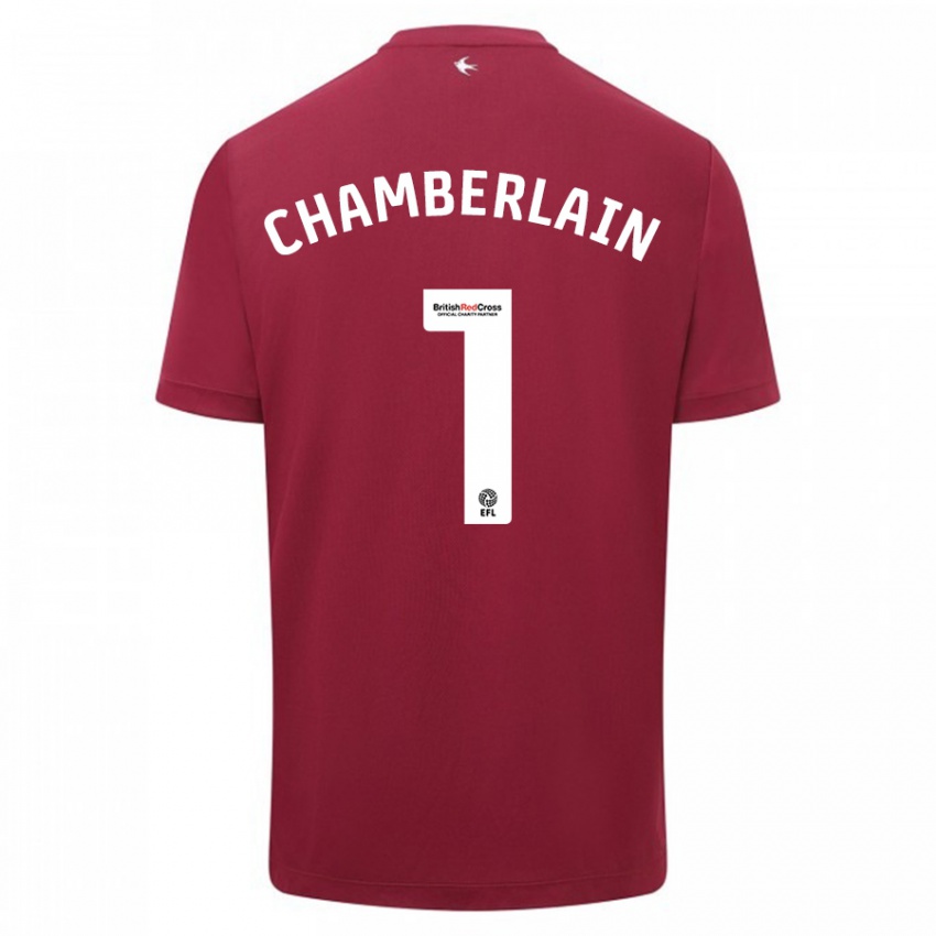 Enfant Maillot Ceryn Chamberlain #1 Rouge Tenues Extérieur 2023/24 T-Shirt Suisse