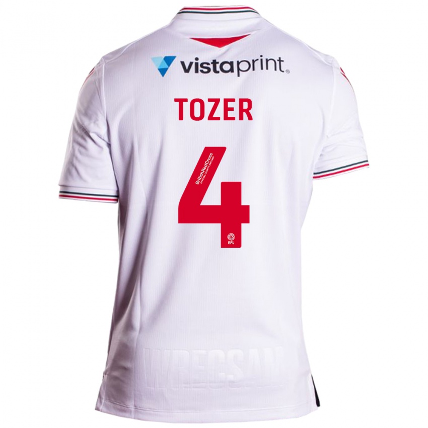 Enfant Maillot Ben Tozer #4 Blanc Tenues Extérieur 2023/24 T-Shirt Suisse