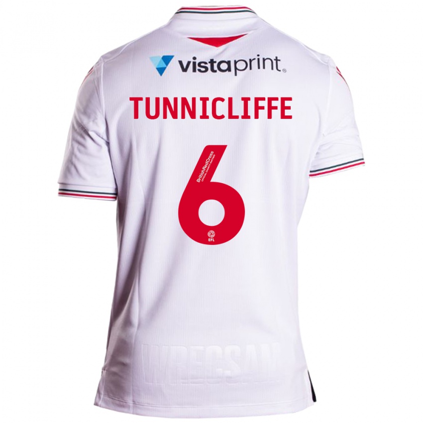 Enfant Maillot Jordan Tunnicliffe #6 Blanc Tenues Extérieur 2023/24 T-Shirt Suisse