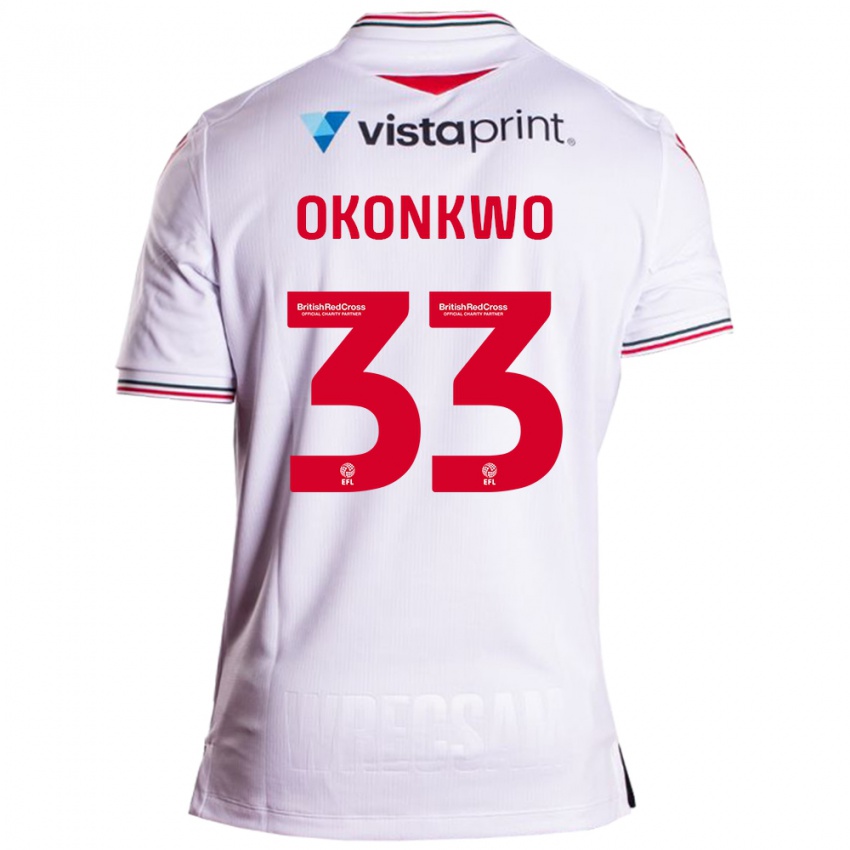 Enfant Maillot Arthur Okonkwo #33 Blanc Tenues Extérieur 2023/24 T-Shirt Suisse