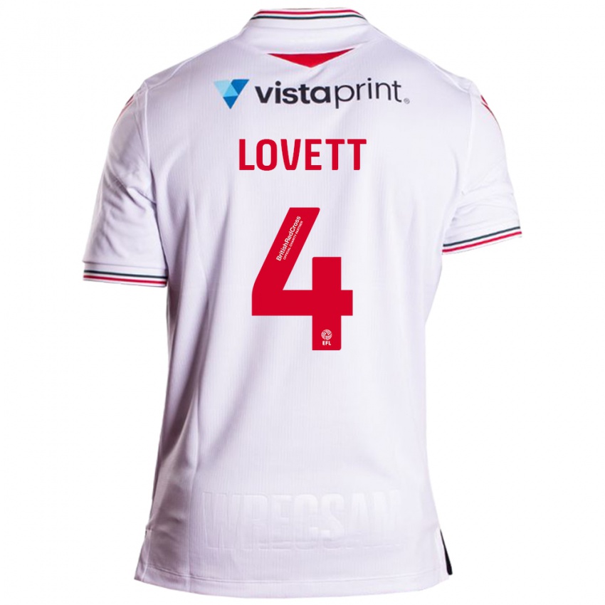 Enfant Maillot Erin Lovett #4 Blanc Tenues Extérieur 2023/24 T-Shirt Suisse