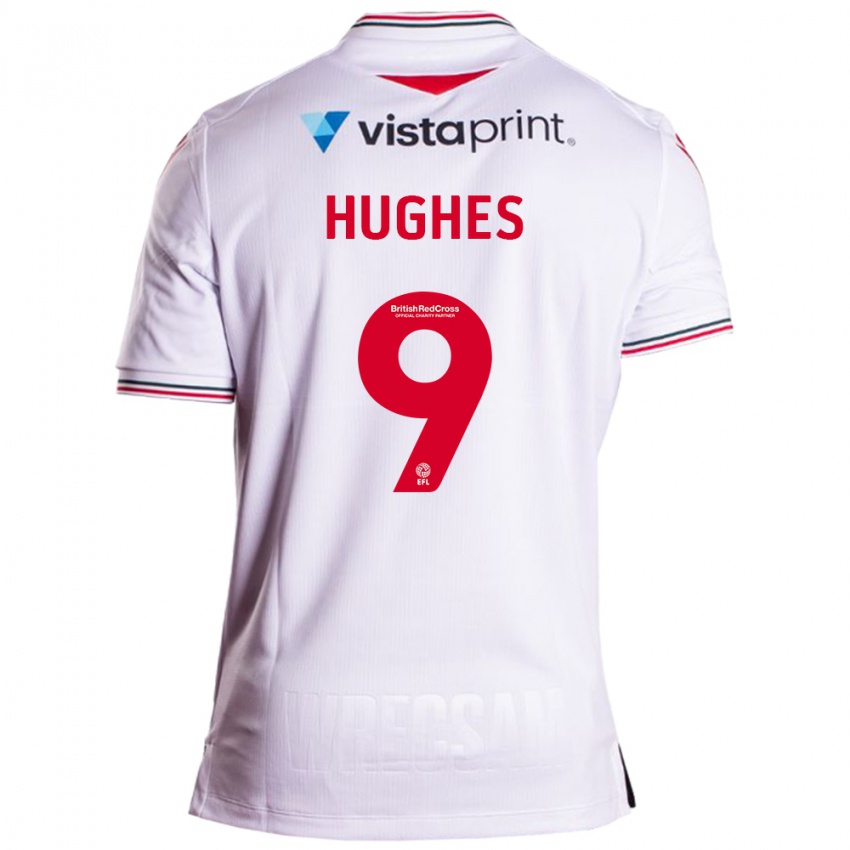 Enfant Maillot Rosie Hughes #9 Blanc Tenues Extérieur 2023/24 T-Shirt Suisse
