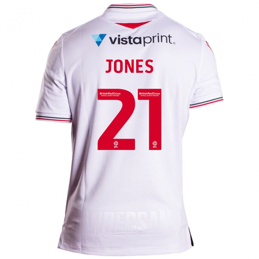 Enfant Maillot Lili Jones #21 Blanc Tenues Extérieur 2023/24 T-Shirt Suisse
