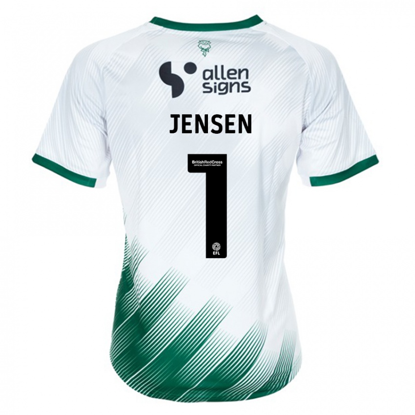 Enfant Maillot Lukas Jensen #1 Blanc Tenues Extérieur 2023/24 T-Shirt Suisse