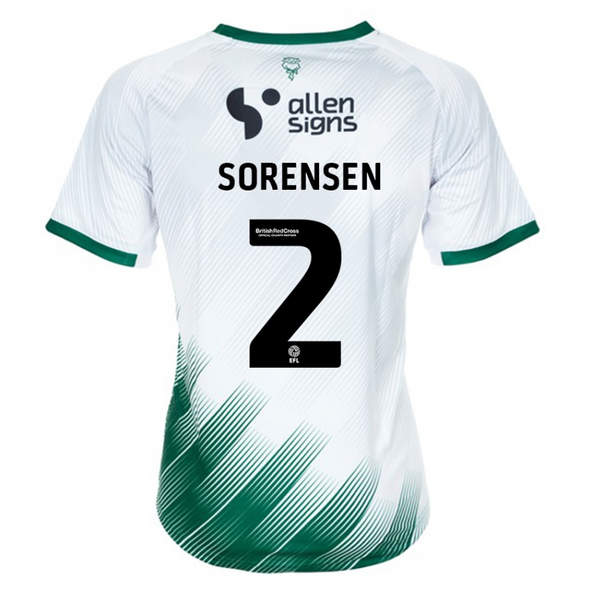 Enfant Maillot Lasse Sörensen #2 Blanc Tenues Extérieur 2023/24 T-Shirt Suisse