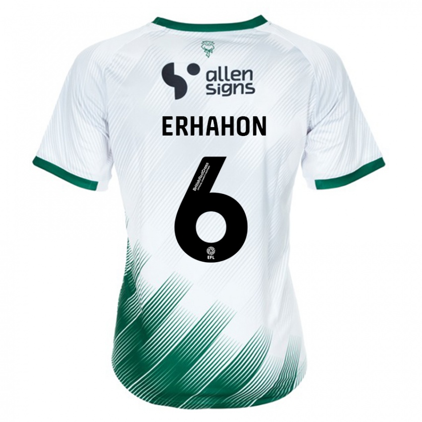 Enfant Maillot Ethan Erhahon #6 Blanc Tenues Extérieur 2023/24 T-Shirt Suisse