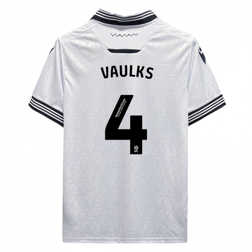 Enfant Maillot Will Vaulks #4 Blanc Tenues Extérieur 2023/24 T-Shirt Suisse