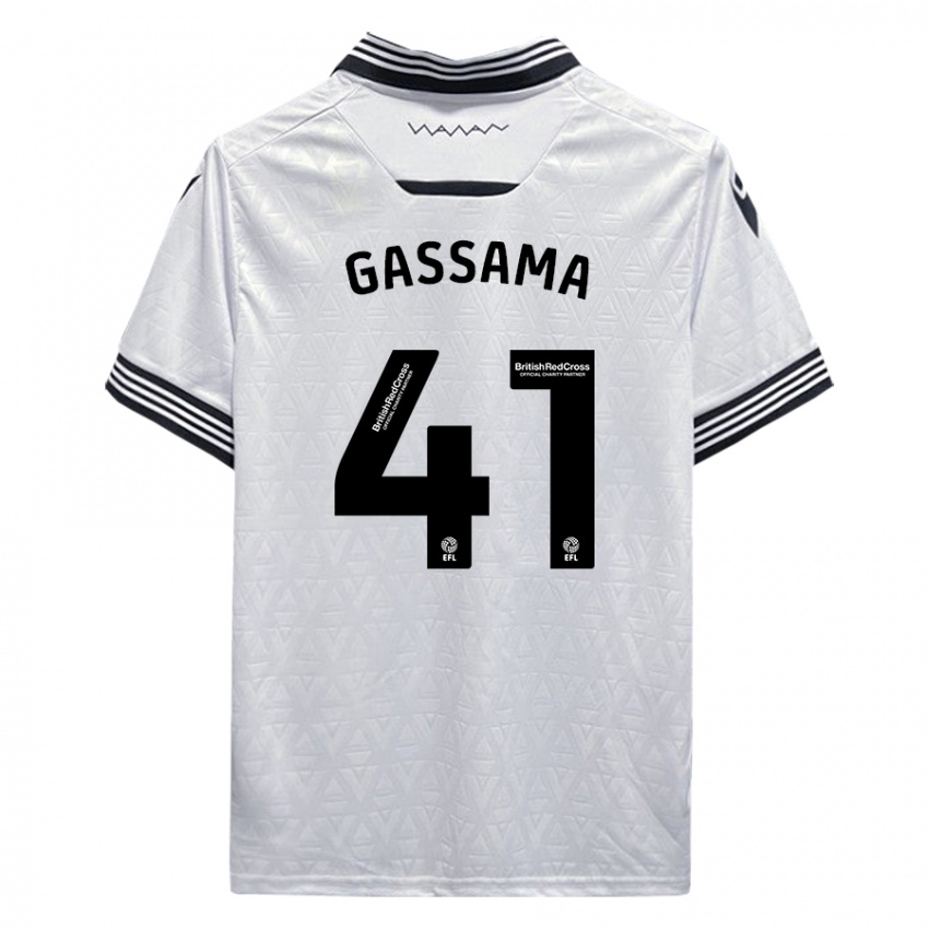 Enfant Maillot Djeidi Gassama #41 Blanc Tenues Extérieur 2023/24 T-Shirt Suisse