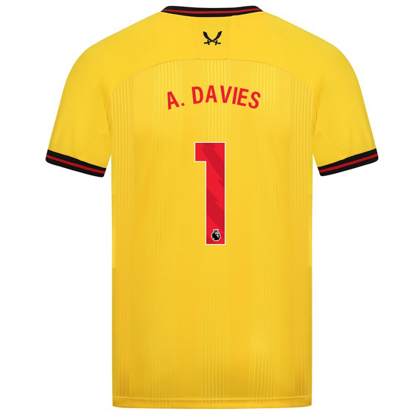 Enfant Maillot Adam Davies #1 Jaune Tenues Extérieur 2023/24 T-Shirt Suisse