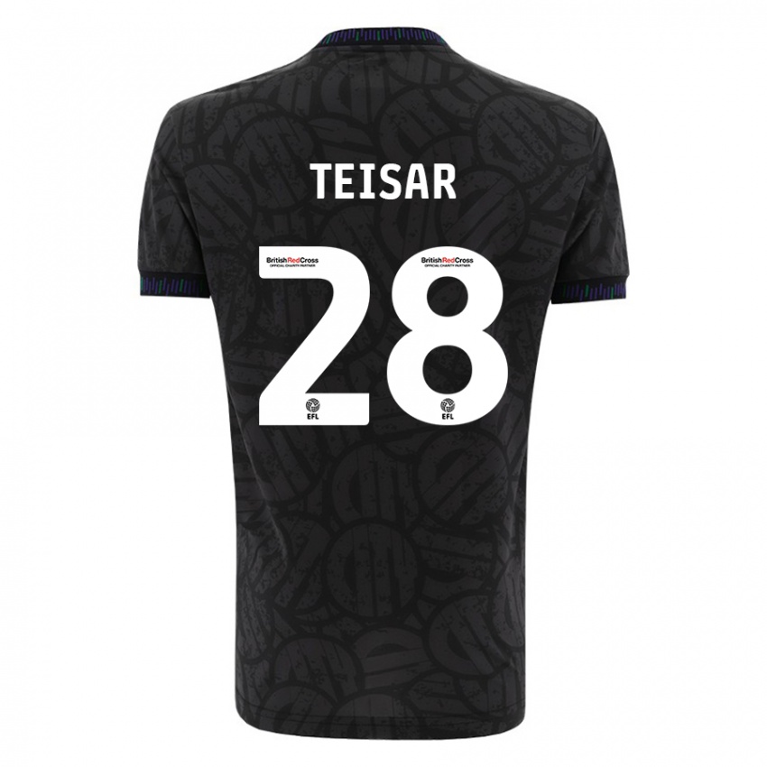 Enfant Maillot Tianna Teisar #28 Noir Tenues Extérieur 2023/24 T-Shirt Suisse