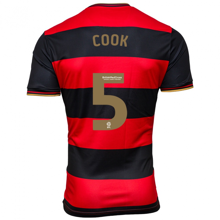 Kinder Steve Cook #5 Schwarz Rot Auswärtstrikot Trikot 2023/24 T-Shirt Schweiz