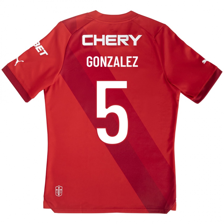 Enfant Maillot Daniel González #5 Rouge Tenues Extérieur 2023/24 T-Shirt Suisse