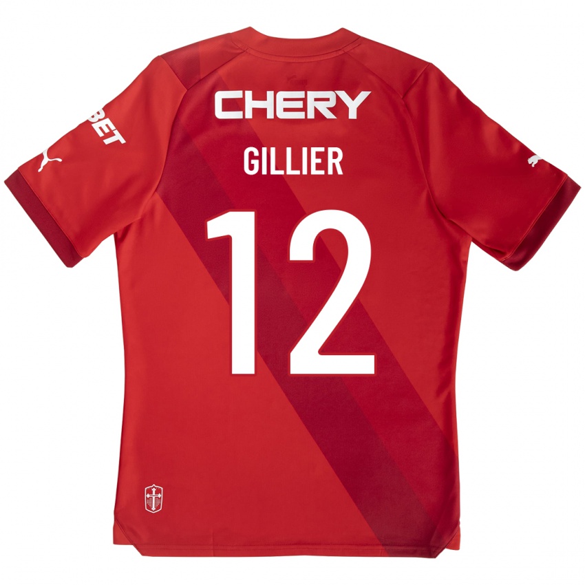 Enfant Maillot Thomas Gillier #12 Rouge Tenues Extérieur 2023/24 T-Shirt Suisse